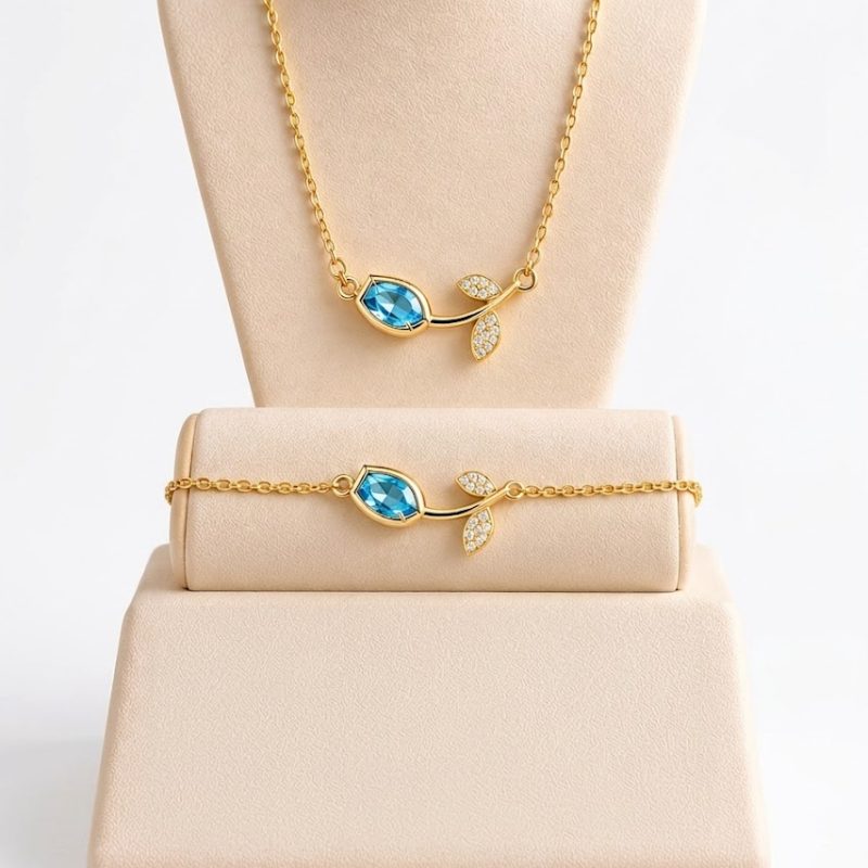 Set de collar y pulsera de tulipán