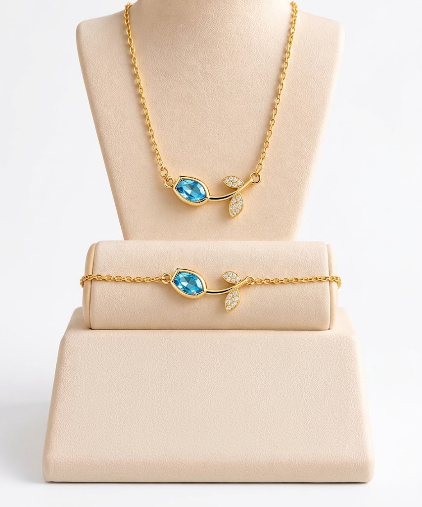 Set de collar y pulsera de tulipán