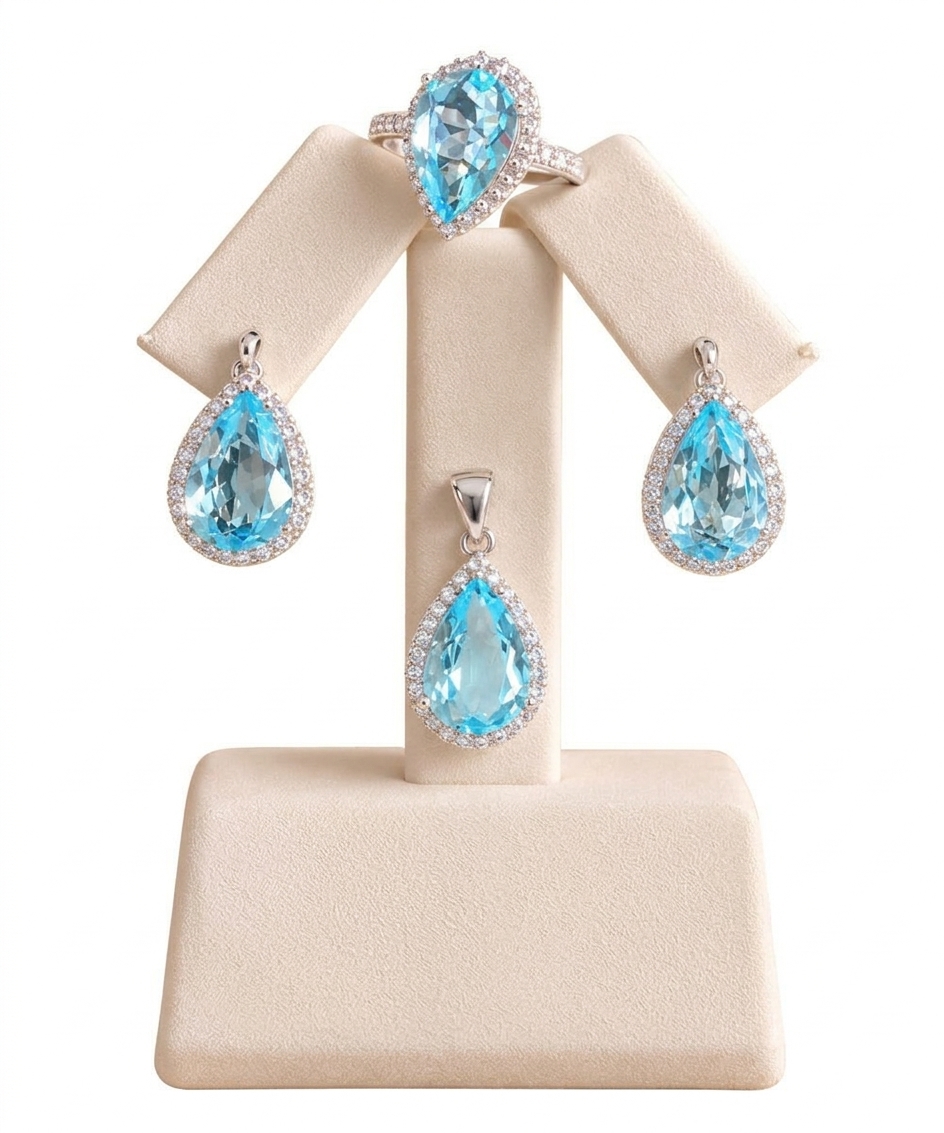 Set de aretes dije y anillo