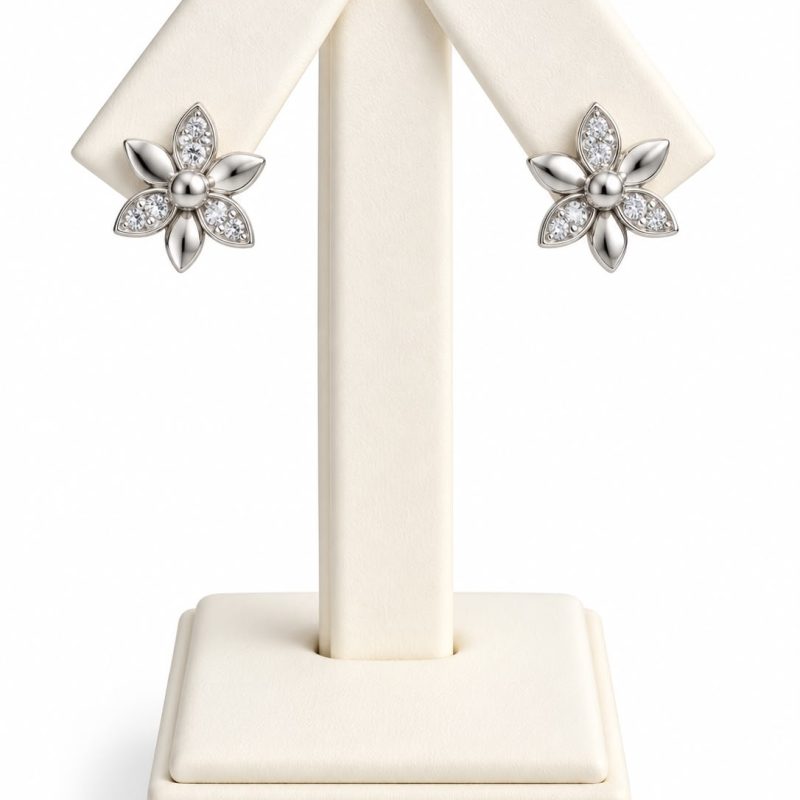 Aretes de flor pequeña de 6 puntas