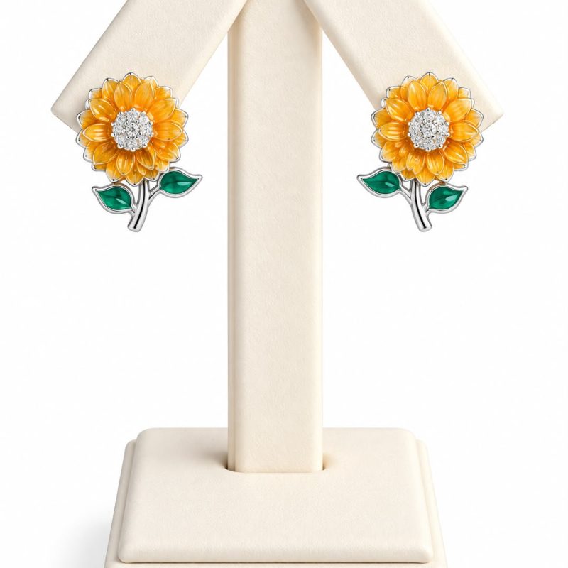 Aretes de girasol