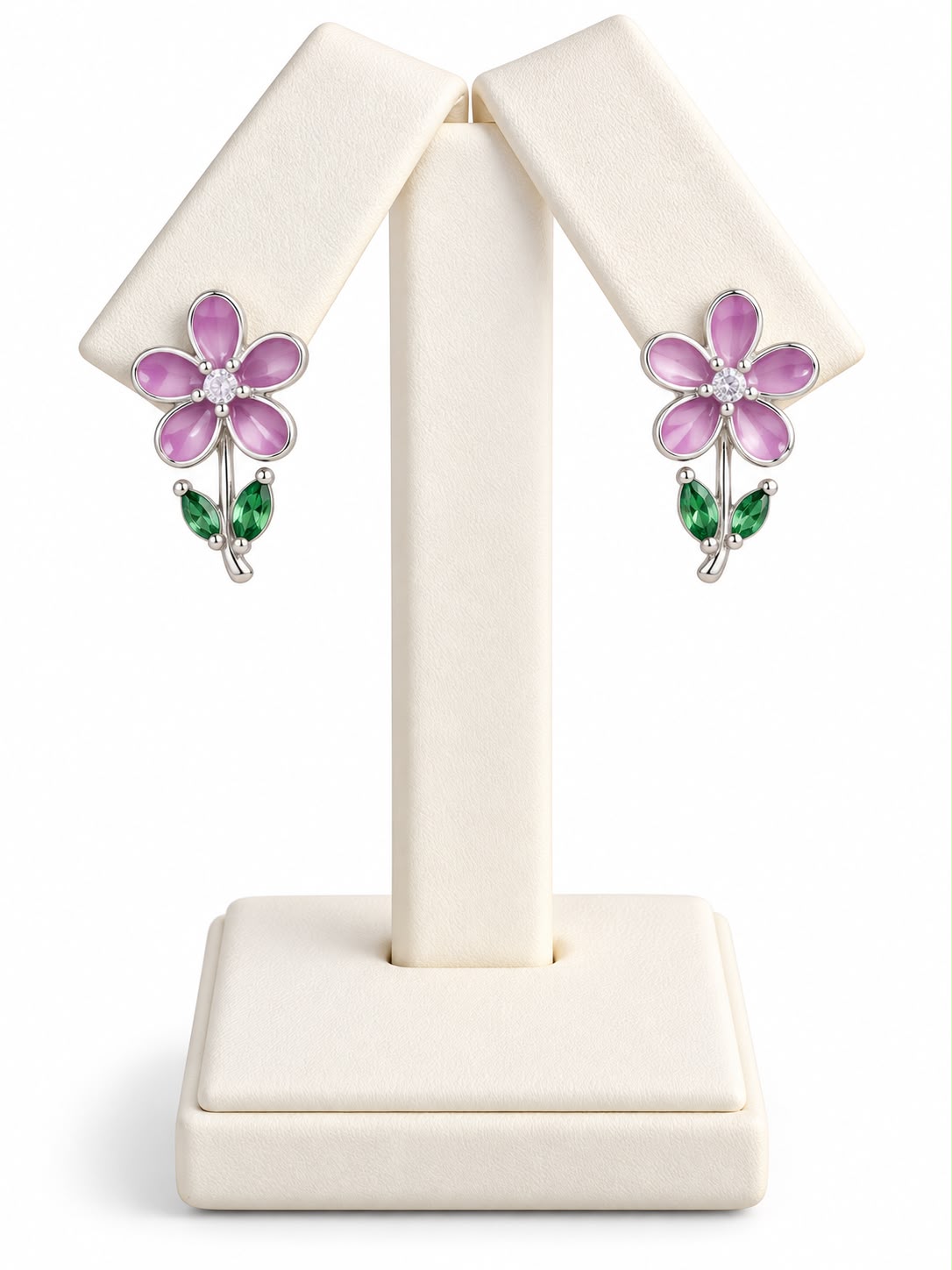 Aretes de flor morada