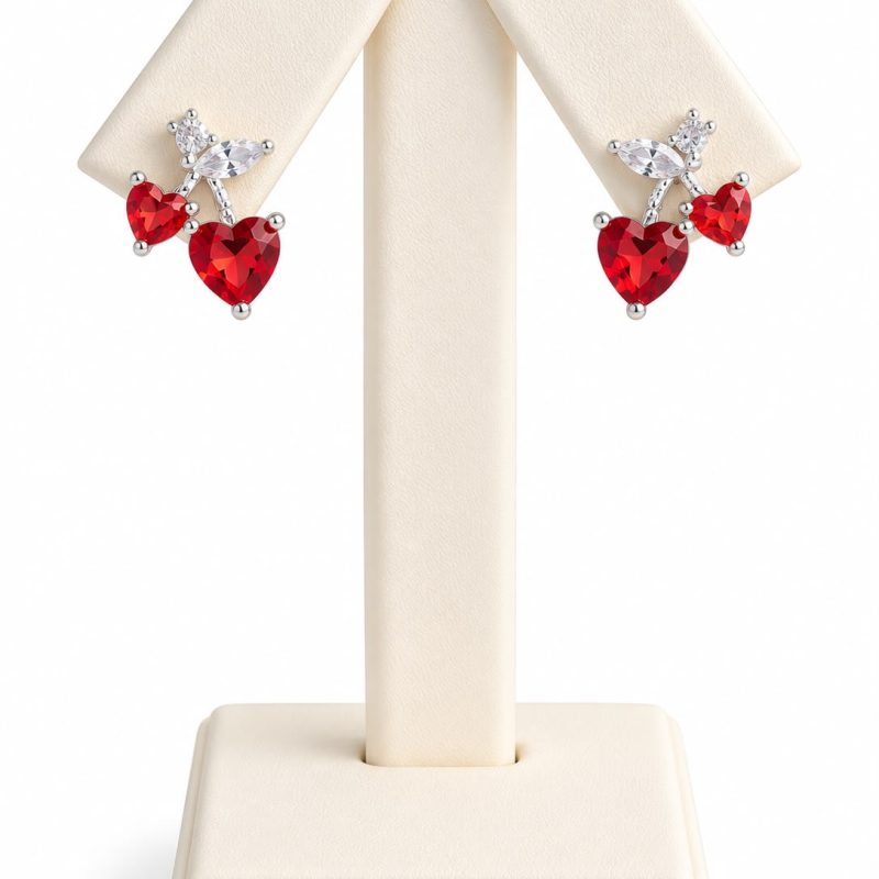 Aretes de cerezas con cristales