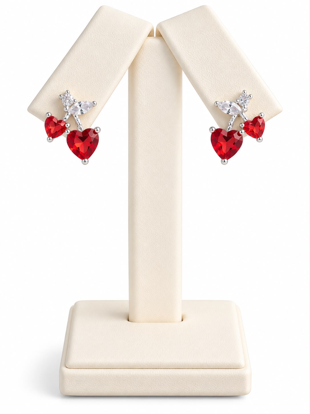 Aretes de cerezas con cristales